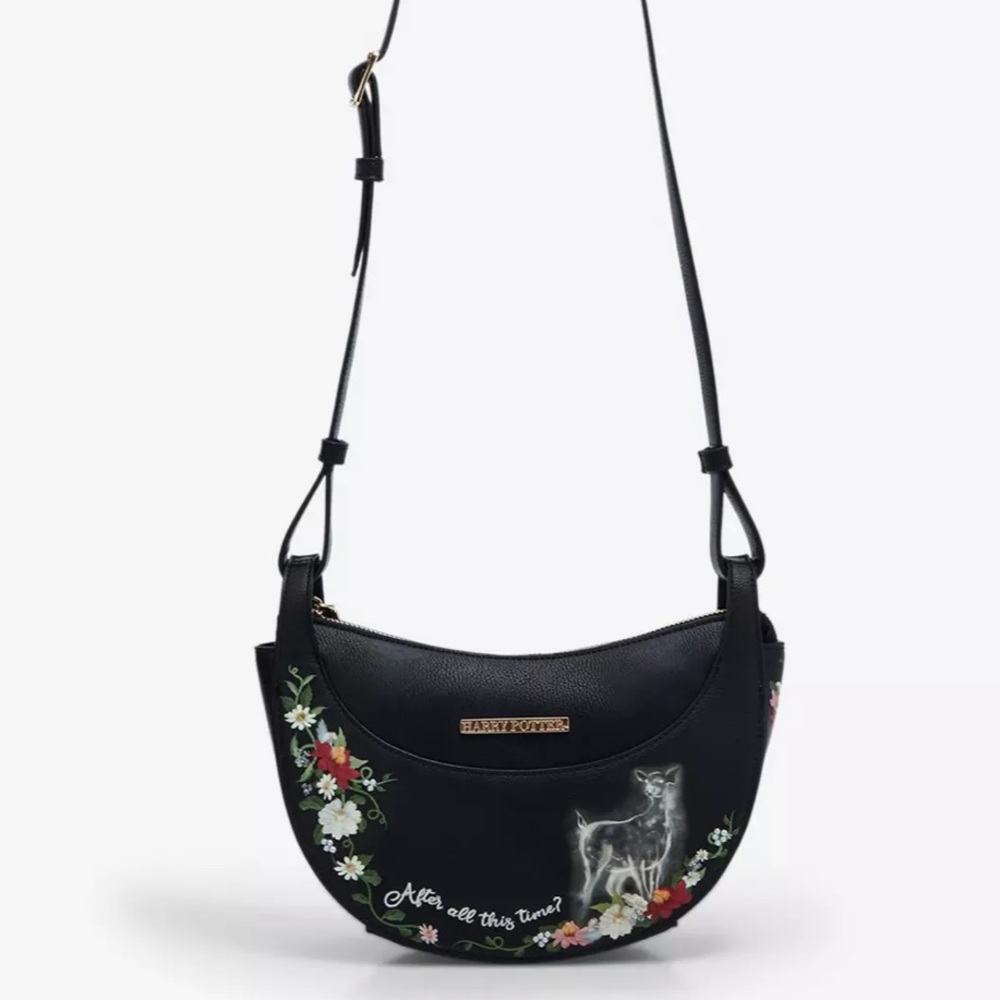 Black Harry Potter themed Floral Women's Bag
